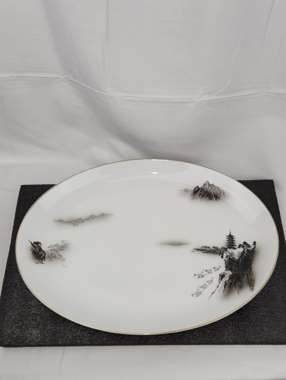 Vintage Fukagawa Arita Serving Platter Landscape Pattern No. 903 Japan